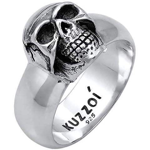 Anillo de sello de plata para hombre con calavera Cover
