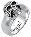 Produktbild Kuzzoi Totenkopf Herrenring, massiv 10 mm breit in 925 Sterling Silber, schwarz oxidiert mit Gravur, Ring für Männer in der Ringgröße 60  66, 0601662919