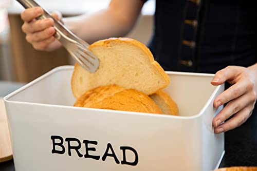 Modern Metal Bread Box With Bamboo Lid, Bread Storage, Bread Container For Kitchen Counter, Kitchen Decor Organizer, Vintage Kitchen #TOP4