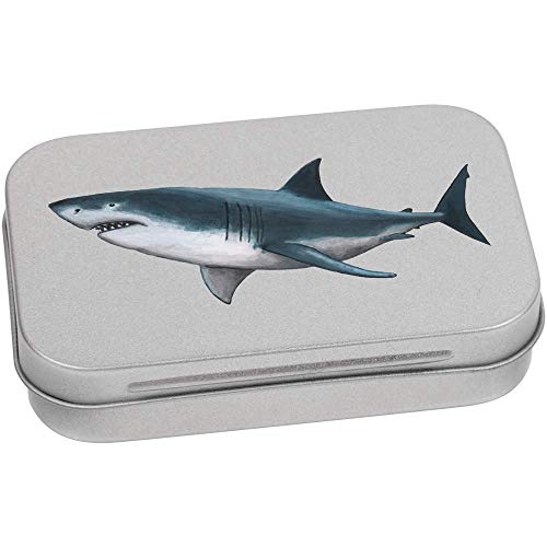 Azeeda 95mm 'Great White Shark' Metal Hinged Tin/Storage Box (TT00135596)