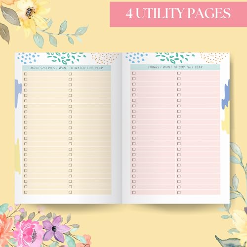 Image of LAURET BLANC 12Months Undated Planner, 12 Monthly Spreads, 52 Weekly Spreads, Habit Tracker, Utility Pages, Paperback (Bloom Where You Are Planted)