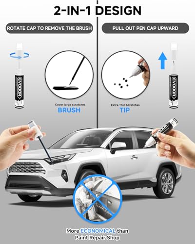 Image of 089 Wind Chill Pearl Tricoat Touch Up Paint Compatible with Toyota Exact Match 2 in 1 Touch up Paint for Chips and Nicks Repair