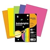 Wausau Paper Astrobrights Assorted Colored Cover Stock PAPER,LTR,250SH,65#,AST 02903 (Pack of5)