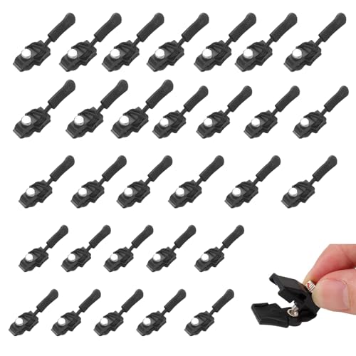 KASESSS 30 pièces de réparation fermeture éclair universelle, kit réglable avec 3 tailles de curseur, pour vêtements, valises et sacs à dos