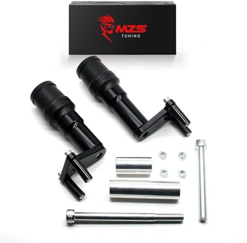 MZS Motorcycle Frame Sliders Falling Crash Protector Guards No Cut Kits Black Compatible with Z400 2019-2023 / Z500 2024 / EX400 EX 400 2018-2023 / EX500 EX 500 2024