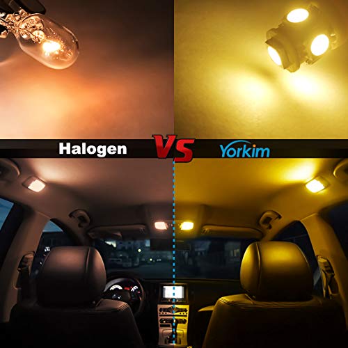 Yorkim 194 Led Bulbs Amber Super Bright 5Th Generation, T10 Led Bulbs, 168 Led Bulb, W5W Led Bulbs For Car Interior Dome Map Door Courtesy License Plate Lights W5W 2825, Pack Of 10 #TOP2