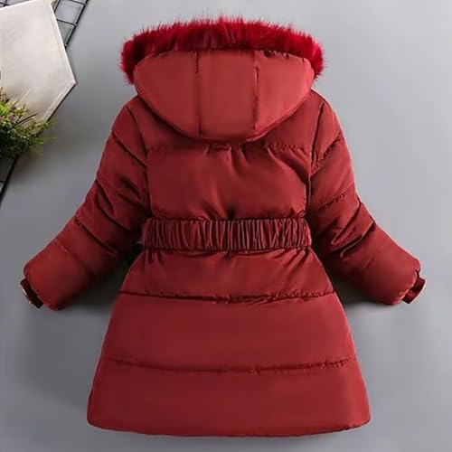Girls Puffer Jacket Fleece Fuzzy Hooded Zip Up Heavyweight Kids Winter Coat Thermal Long Sleeve Puffy Snow Jackets2
