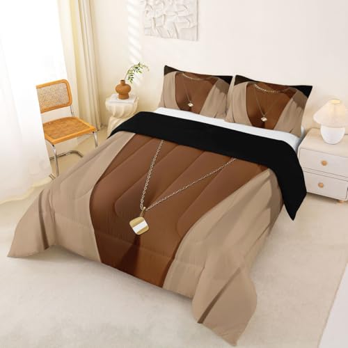 Image of Erosebridal Black Woman Full Comforter Set African American Bedding Set for Teens Adult Afro Black Female Quilt Comforter Pretty Woman Magical Bed Set Room Decor (1 Comforter, 2 Pillowcases)