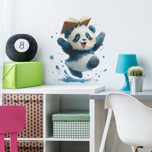 Vinilo decorativo infantil Panda saltarín acuarela miniatura 6