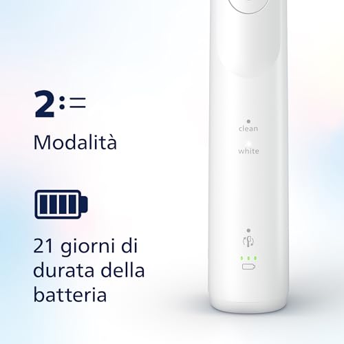 Sonicare 5500, spazzolino elettrico sonico con 2 modalità, avviso di pressione, EasyStart, Smartimer e BrushPacer, bianco, modello HX7110/02 [Nuova tecnologia] - Powerline - Immagine 3