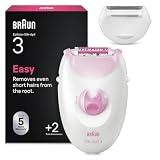 Braun Epilateur Electrique Femme Silk Epil 3 3-032, Rose – Voyant Intelligent, sur Secteur, Coffret Epilation Facile avec Tête de Rasage, Sabot Tondeuse