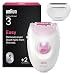Braun Silk·épil 3 Epilierer Damen, Kabelgebundener Ladyshaver für Eine Einfache Haarentfernung, Langanhaltend Glatte Haut — Inkl. Rasieraufsatz und Trimmerkamm — 3-032, Pink