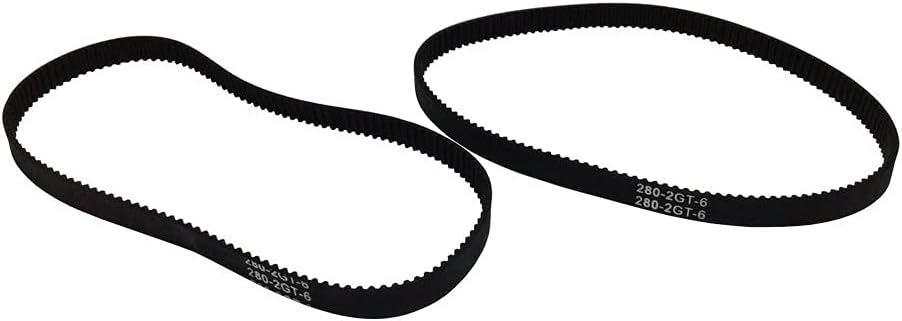 3DINNOVATIONS GT2 280-2GT-6 Timing Belt in Closed Loop L=280mm W=6mm 140 Teeth Rubber Drive Belts- Pack of 2pcs