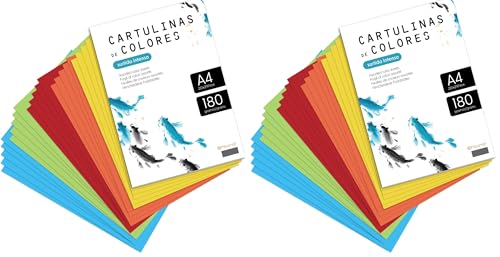 Papier coloré A4 assortiment intensif m-office 180g pour impressions robustes