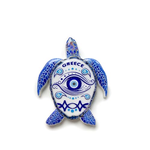 Imán Decorativo Tortuga con Ojo Turco Griego 7.3x9.6cm miniatura 1