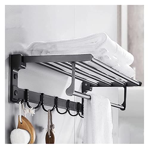 Porte-serviettes mural étagère anti-rouille pour organiser la salle de bain