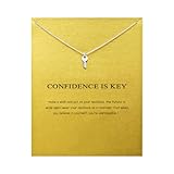 Friendship Infinite 8 Key Necklace Lucky Elephant Star Pearl Circle Pendant Necklace for Women Gift Card… (Silver Key)