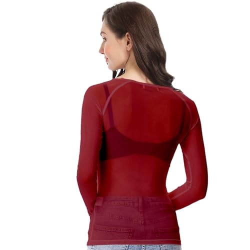Image of Buauty Sheer Tops for Women,Mesh Fishnet Tops Plus Size,Stylish and Sensational Mesh Blouses for Fashion-Forward Ladies