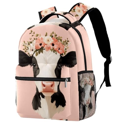 Sac à dos de voyage avec porte-bouteille rose pour les sorties scolaires et week-ends
