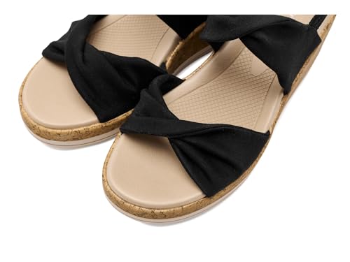 Image of LifeStride Womens Riley Slingbacks Black Linen Fabric 11 M