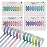LYITZW 4 Cajas de 24 Rollos de Washi Tapes de Gradiente, Cintas Adhesivas Decorativas de Papel Japonés para Bullet Journal, Decoración de Álbumes de Fotos y Regalos, Multicolor, 2m x 1cm