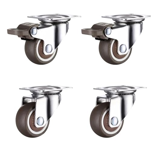 Roulette pour meuble robuste en caoutchouc lot de 4 avec frein