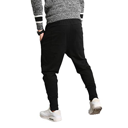 PRIJOUHE Men's Joggers, Sweatpants, Low Crotch Sweats Slim Fit Trousers Harem Hip Hop Pants3