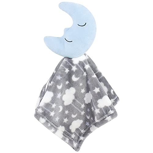 Image of Hudson Baby Unisex Baby Animal Face Security Blanket, Star Moon, One Size