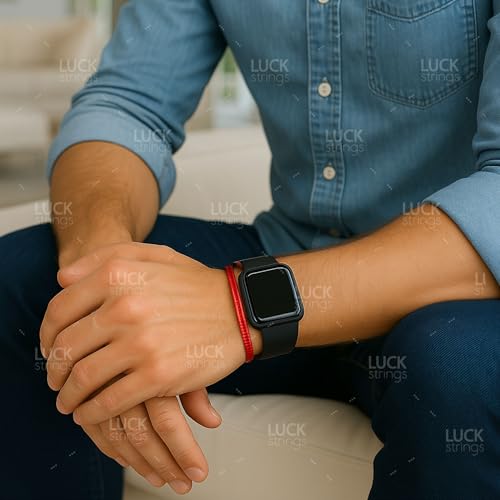 Red String Bracelet for Men and Women - Adjustable Kabbalah Protection Cord - Waterproof Nylon - Surfer, Strength, Power, Talisman, Good Luck Charm, Energy, Red String of Fate, Love, Evil Eye (1)3