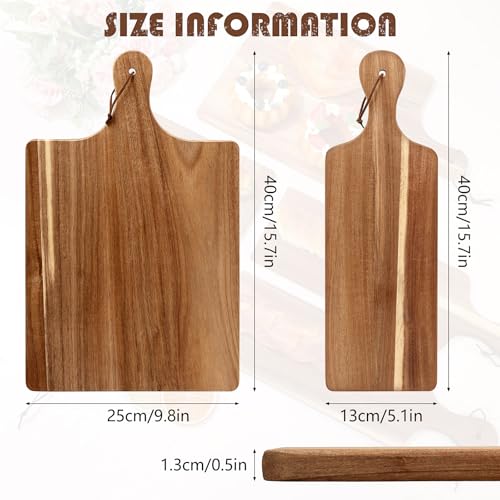 Set de 12 tablas de cortar rectangulares de madera de Acacia miniatura 2
