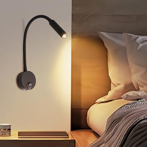 Aplique de pared LED retro oro con interruptor y cuello de ganso regulable 7