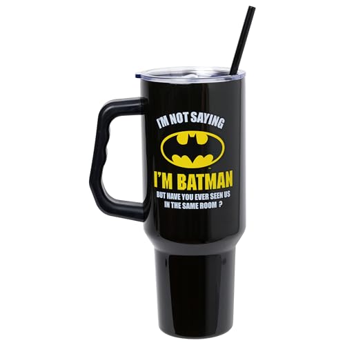Image of Silver Buffalo Batman I am Batman 40oz Stainless Steel Tumbler w Handle