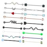 Didiseaon 18 piezas Pendientes de Barra de Inoxidable de Pendientes de Barra para Oreja Joyería de Moda Cómoda y Duradera para Fiesta y Uso Diario