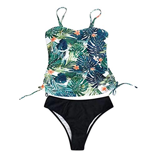Preisvergleich Produktbild Aoogo Damen Badeanzuge Bikini Tankini Sets Stück Gepolsterte Badebekleidung Badeanzug Gedruckt Vintage Schwimmen Kostüm
