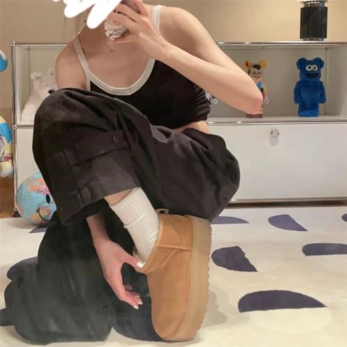 Kids Platform Boots For Girl Fashion Classics Fur Fleece Lined Mini Boots Big Kids Warm Outdoor Indoor House Non-Slip Ankle Boots Little Kid Snow Boots Boys4