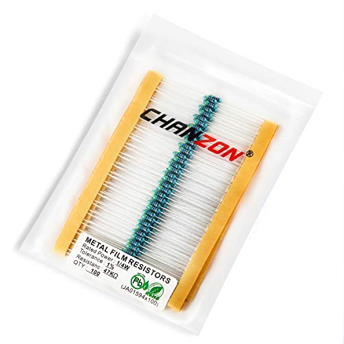 Chanzon 100Pcs 47K Ω Ohm Resistor 1/4W (0.25W) Metal Film Fixed Resistor 0.01 ±1% Tolerance 47Kr Mf Through Hole Resistors Current Limiting Rohs Certificated #TOP6