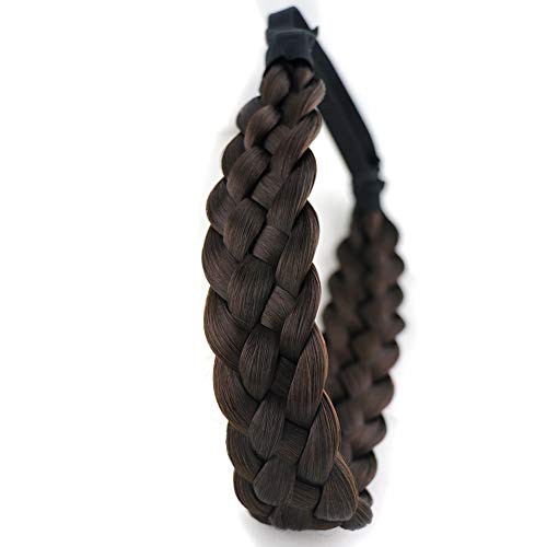 Fashion Synthetic Hair Braided Headband Classic Chunky Wide Plaited Braids Elastic Multi-Color Women Beauty accessories (4#)