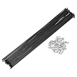 PARSLUCK 38 Set 14G Bicycle Spokes 272mm Bike Wheel Spokes Carbon Steel Black