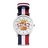 Stemma della Spagna Orologi al Quarzo Personalizzati Numeri Arabi Orologio da Polso con Cinturino Regolabile per Uomo Donna
