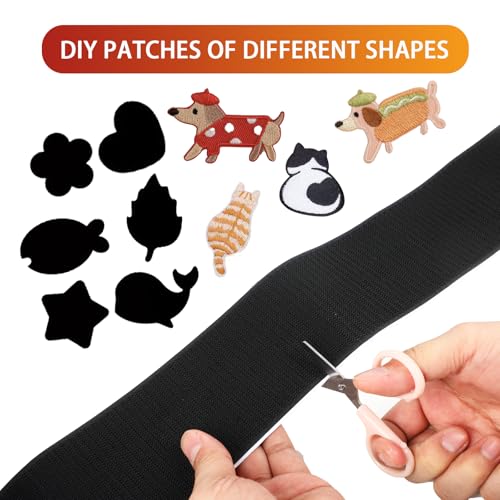 Image of 20Ft *4 Inch Hook and Loop Tape with Adhesive Back, Heavy Duty Double Sided Adhesive Strips, Strong Sticky Strips Roll for Home /Office /School /Car, Black