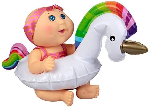 Cabbage Patch Kids Splash N' Float Toy Doll for Pool, Beach & Bath Tub - It Really Floats in Water! - Baby with Unicorn Inflatable Tube - Gift for Kids Ages 2+