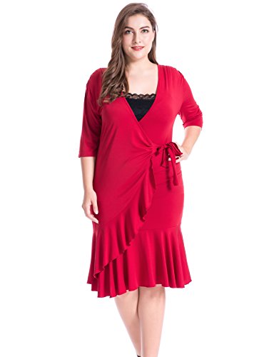 Chicwe Donna Taglie Forti Capriccio Solido Vestito...