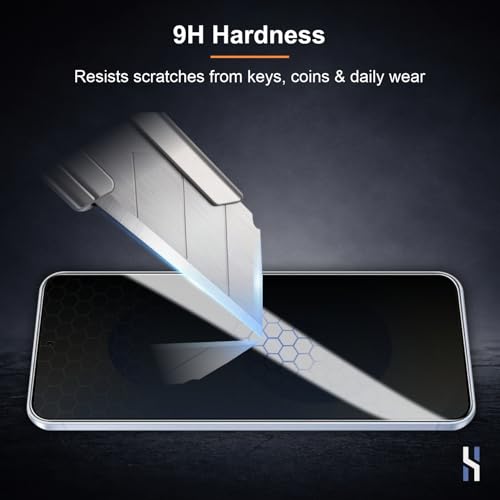 Image of Privacy Tempered Glass for Samsung Galaxy S25 | Galaxy S24 (6.2 Inch) Military Grade 9H Screen Guard, Anti-Scratch, Shatterproof, Edge-to-Edge Full Coverage - Black Border