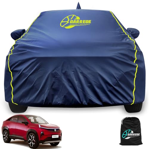 Image of Car Body Cover Compatible with Tata Curvv with Mirror Pockets Full Sized, Triple Stitched, Anti dust Proof, Navy Blue