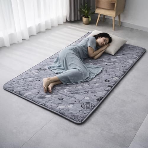 Image of Premium PU Foam Rolling Foldable Mattress For Floor | Folding /Lightweight /Travel /Yoga /Outdoor /Camping /Portable Mat, Single Size Soft Slim Gadda Roll-Up Guest Bed | 2 Inch, Grey, 72x30 inches