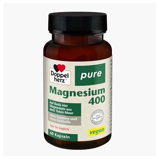 Doppelherz pure Magnesium 400 – Auf Basis von Magnesium aus dem toten Meer – Vegan – 60 Kapseln