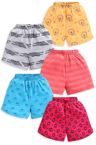 Image of LuvLap Baby Boys & Girls 100% Cotton Shorts Set Pack of 5
