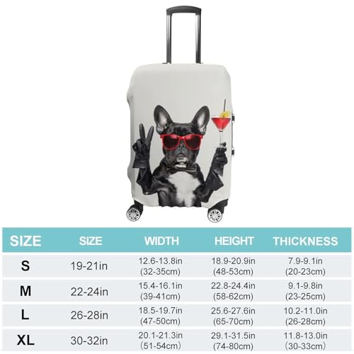 French Bulldog Sunglasses Travel Suitcase Protector Luggage Cover Protective Washable Anti-scratch Baggage Cover2