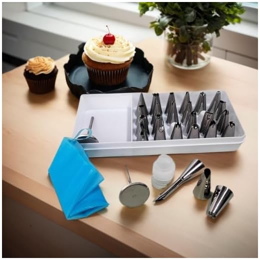 29pcs Piping Bag and Tip Set, Reusable Cake Decorating Kit, Ideal Gift for Bakers and Chefs