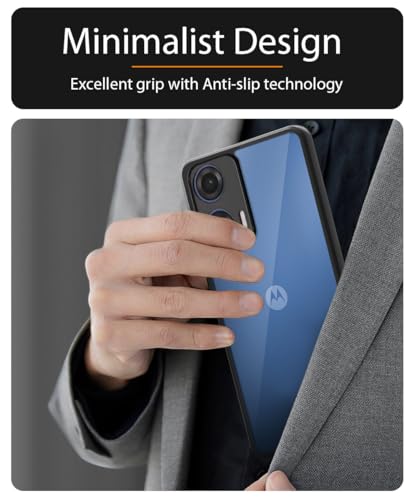 Image of WOW IMAGINE Shockproof Hybrid Back Cover for Motorola Moto G34 5G | Moto G45 5G | Hard Slim fit Back Case | PC & TPU | Clear Transparent Case - Black